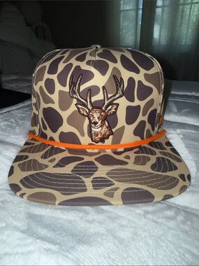 Southern String Hat Co - Brown Camo Deer Patch Hat
